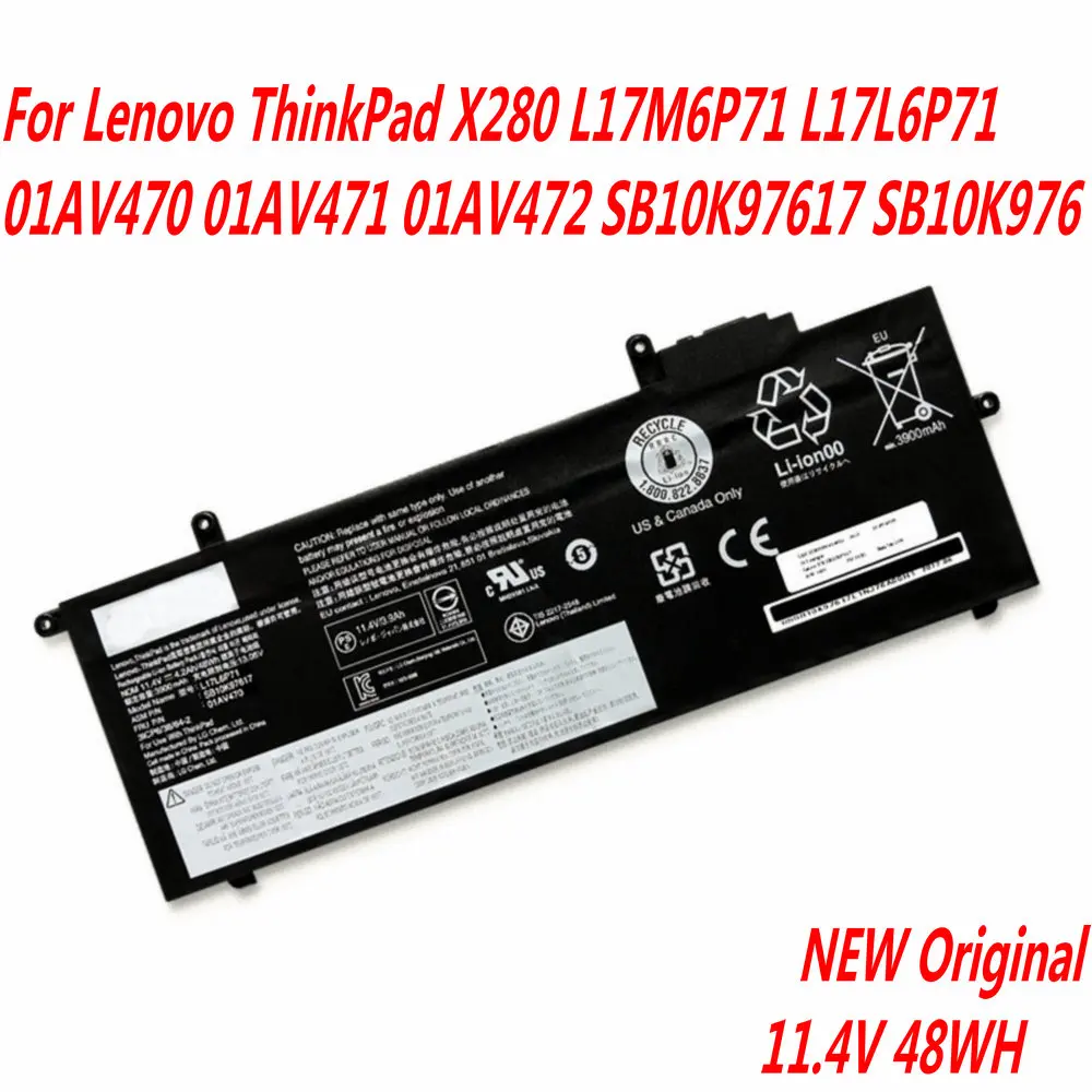 

Original L17L6P71 L17M6P71 L17C6P71 Laptop Battery For Lenovo ThinkPad X280 01AV470 01AV471 01AV472 SB10K97617 SB10K976