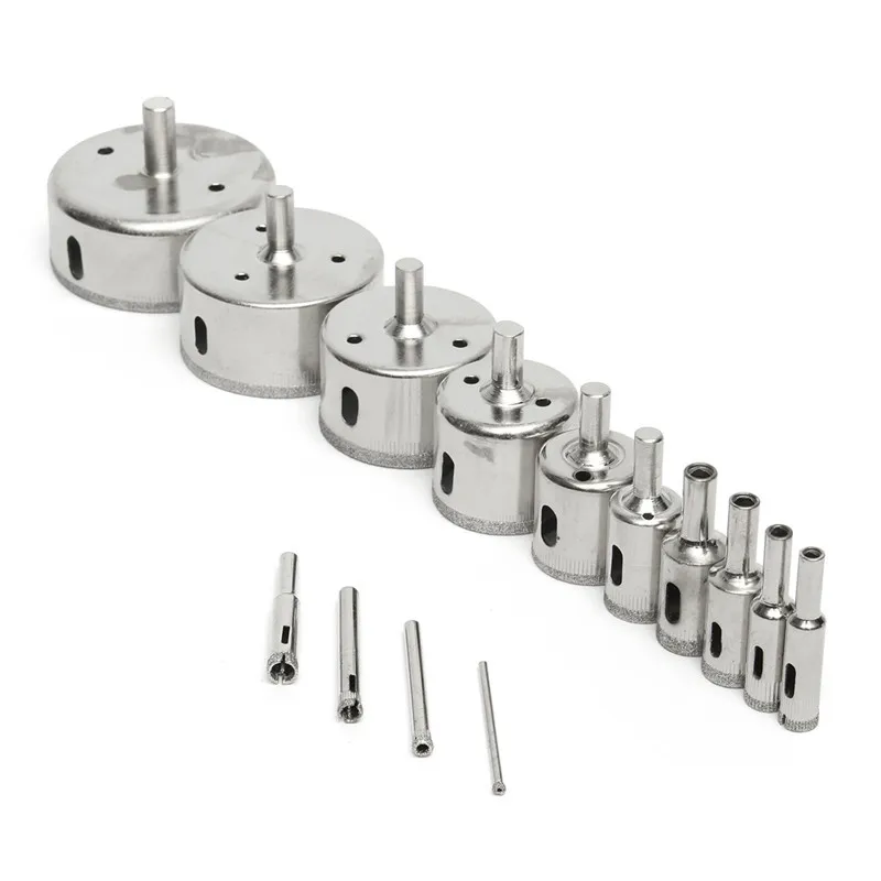 Imagem -04 - Buraco Viu 370 mm Diamante Revestido Núcleo Buraco Viu Broca Conjunto Ferramentas para Telhas de Vidro Mármore Porcelana Perfuração Ferramentas Elétricas 14 Peças