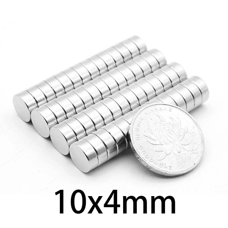 10-200Pcs 10X4มม.Strong Neodymium แม่เหล็ก10มม.X 4มม.แม่เหล็กแม่เหล็ก10*4มม.ขนาดเล็กรอบแม่เหล็กถาวร10*4