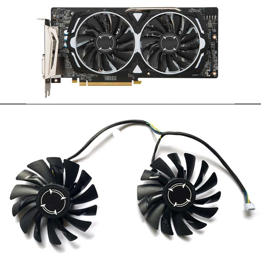 

Кулер для графического процессора MSI RX P106-100, 470, 480, 570, 580, 4 контакта, 87 мм, PLD09210S12HH, RX580