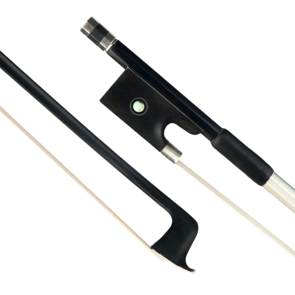 4/4 3/4 1/2 1/4 1/8 Size Carbon Fiber Violin Bow Straight Stick W/ Ebony Frog Paris Eye Inlay Cupronickel Accessories