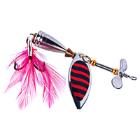 10cm 9.9g  Spinner Spoon Bass Lure Metal sequins Bait Fishing Lures for Lake Sea Pike Carp Fishing with feather Hook