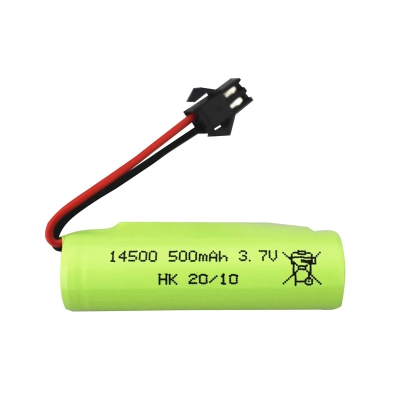 Batteria Lipo 1S 3.7V 500Mah 14500 con caricabatterie per DE35 DE38 Dubbelzijdig Rc Tumbling Stunt Afstandsbed Ranura controllo Auto