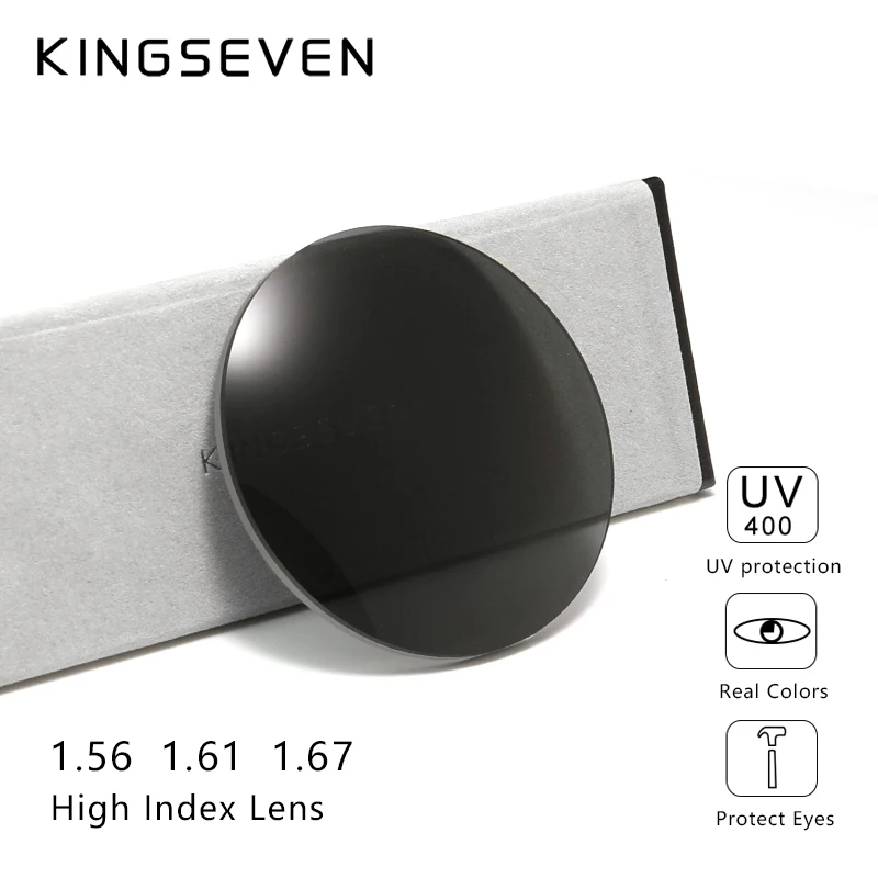 

KINGSEVEN Prescription Series Gray Brown Lens 1.56 1.61 1.67 CR-39 Resin Aspheric Glasses Lenses Myopia Presbyopia Optical Lens