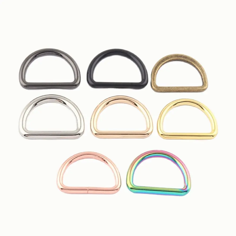 25mm Rainbow D Rings slide adjuster buckle,Metal D ring Belt strap Buckle,bag purse webbing clasp Handbag leather Hardware 10pcs