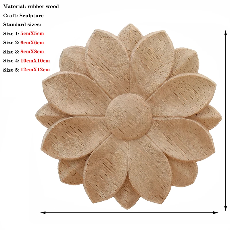 RUNBAZEF  Onlay Wood Applique Decal Corner Home Cabinet Window Unpainted Antique Modern Ornamental European Decoration Wooden