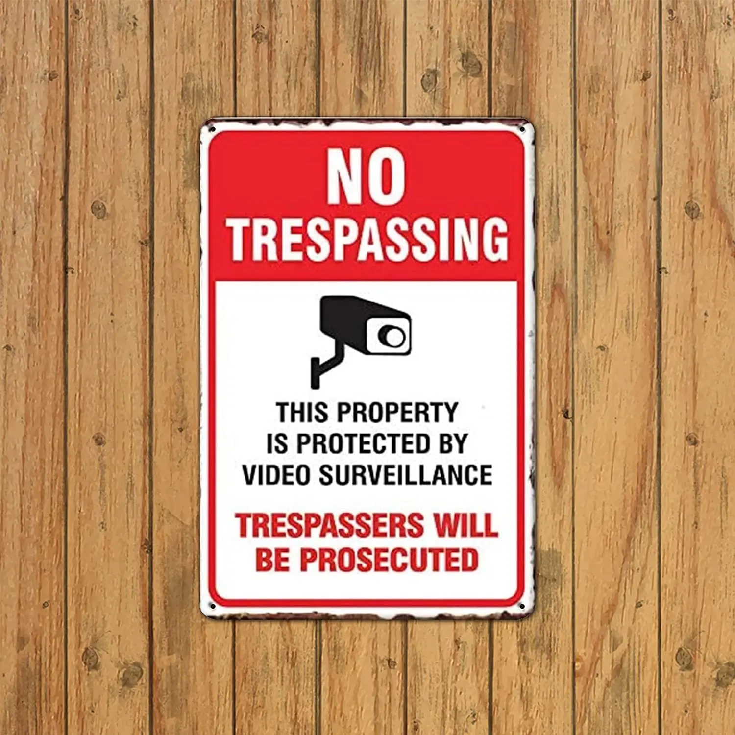 Ovonetune No trespassing You are Being Monitored Vintage Metal Tin Signs, Retro Art Tin Sign Decorations Plaque fo Bars Club