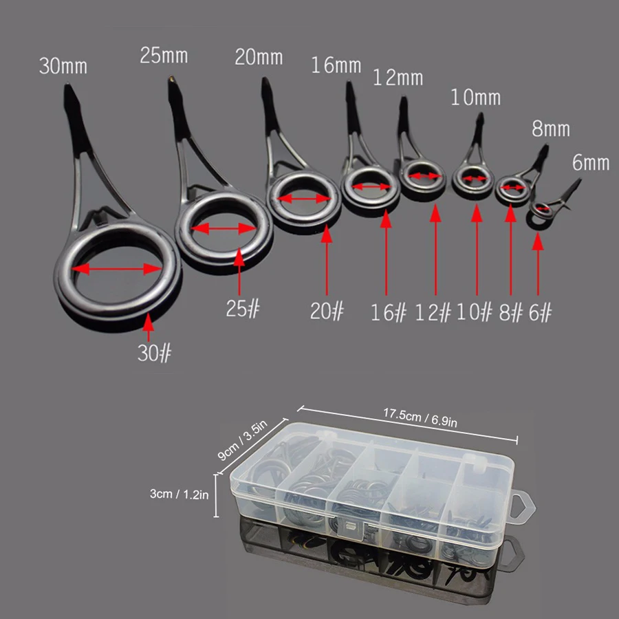 Kit puntas guía caña pescar – tamaños mixtos y anillos fuertes - imagen 3