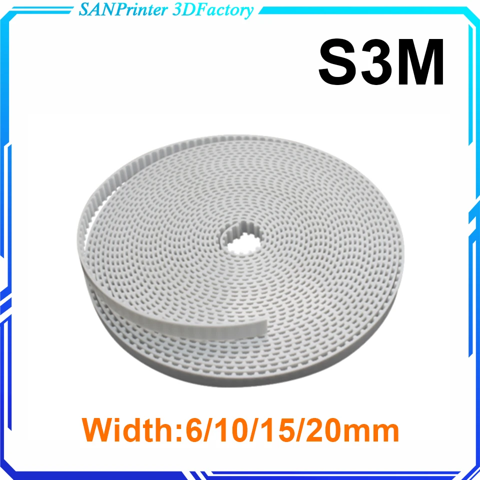 

Arc STS STD S3M Open timing belt Width 6/10/15/20mm Polyurethane steel PU White S3M-10mm STD3M Synchronous belt Laser CNC