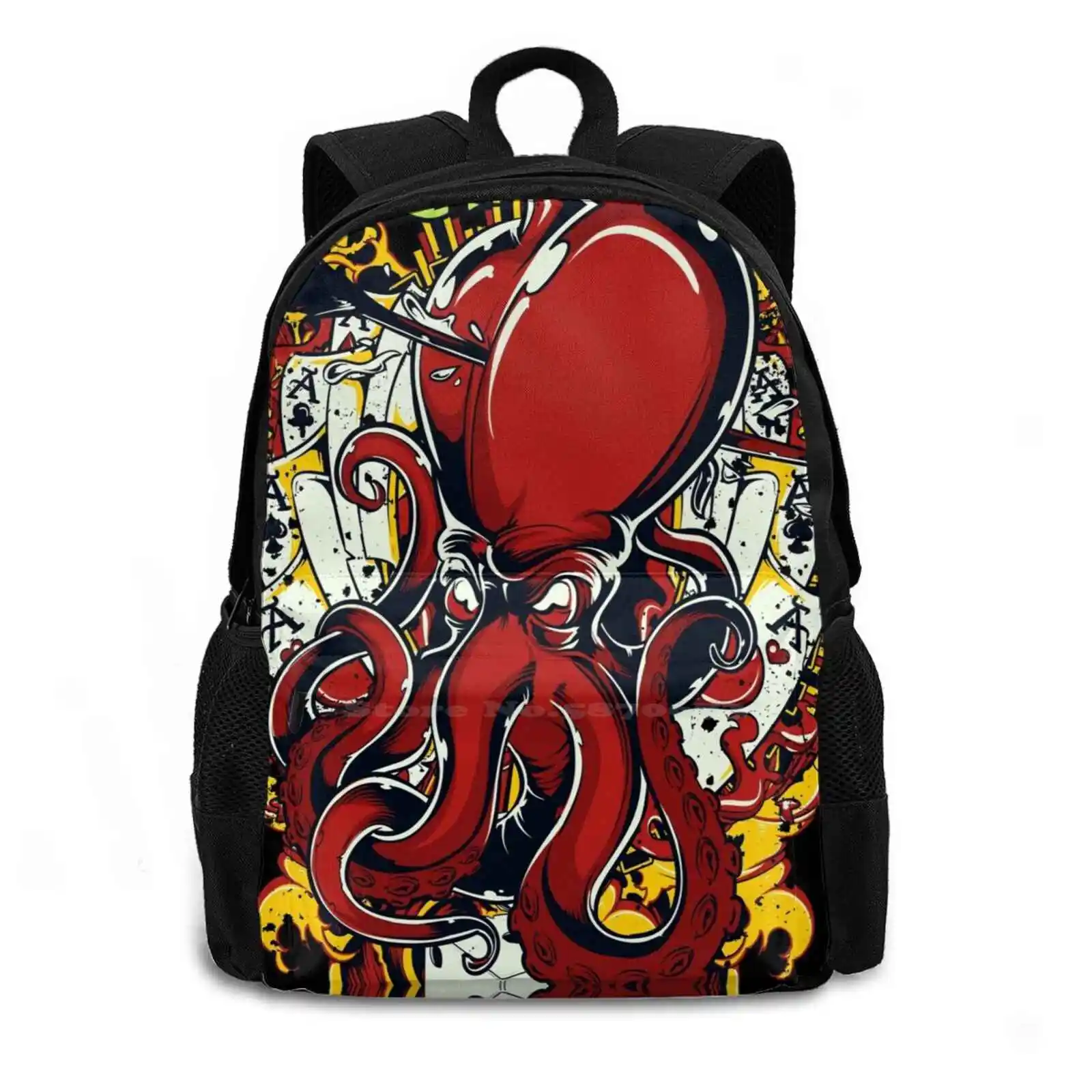 Ly Yours Kraken Teen College Student Backpack Laptop Travel Bags L Sin Octopus Kraken Sea Monster Monsters Cthulhu Evil Squid