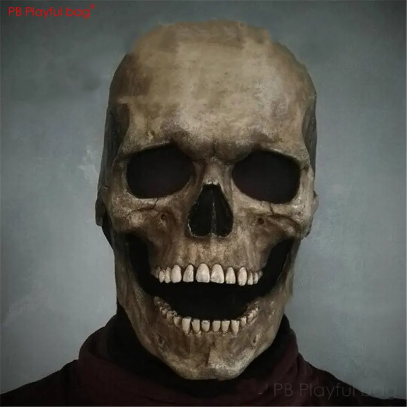 Halloween New Skull Mask Movable Mouth Good Quality Latex Mask Horror Cosplay Prop Party Adult Prank Toys AB72