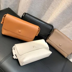 Fashion Real Leather Messenger Shoulder Bag Handbag Simple Genuine Cowhide Purse Mobile Phone Bag Women Shoulder Flap