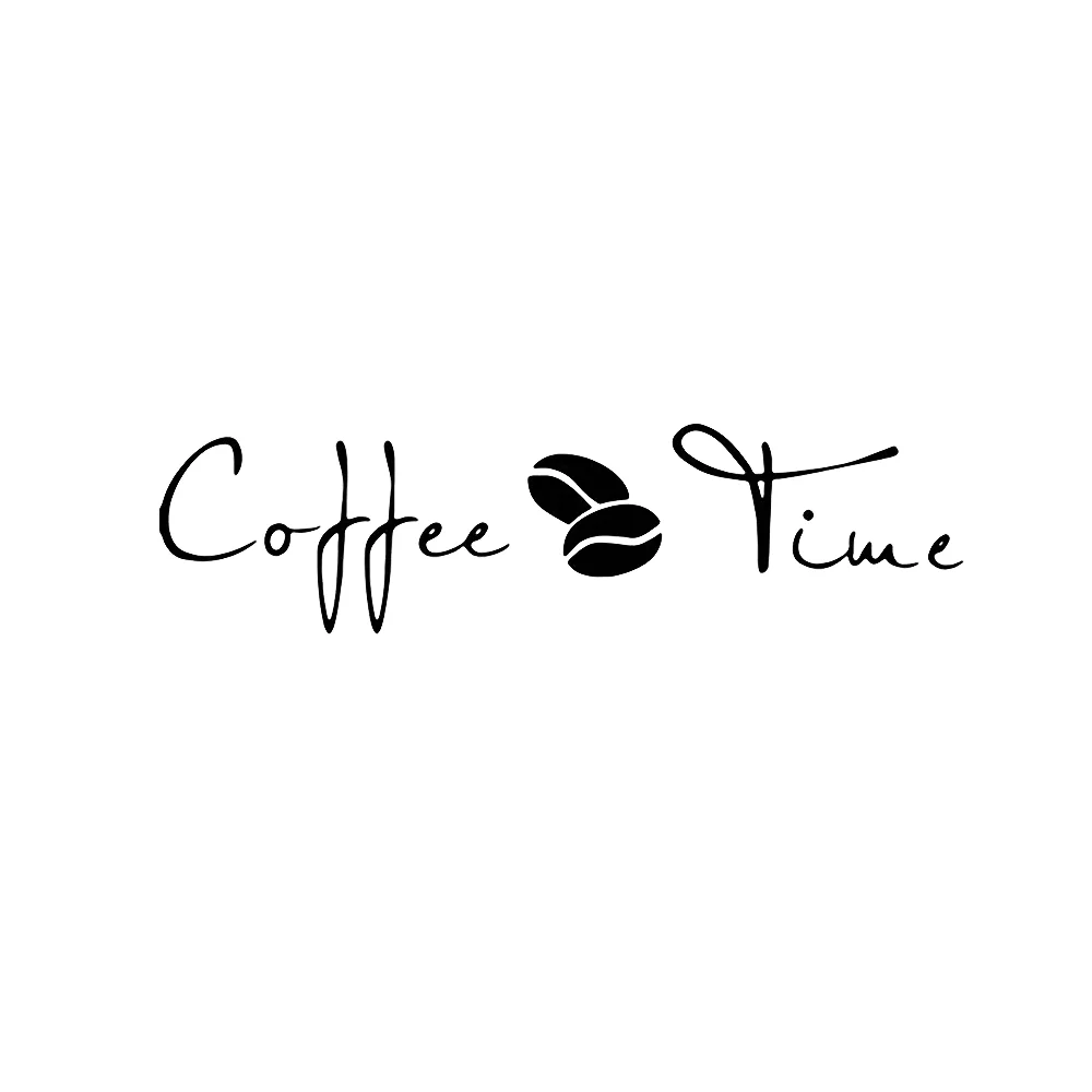 Coffee Time Wall Stickers Modern Cafe Art Decal Kitchen Coffee Shop Office Background Removable Wall Mural Home Decor