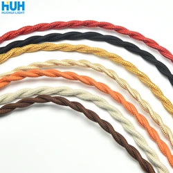 Multicolor สี Braided Twisted DIY โคมไฟ Twisted Wire 2 × 0.75 Edison Retro สายไฟ