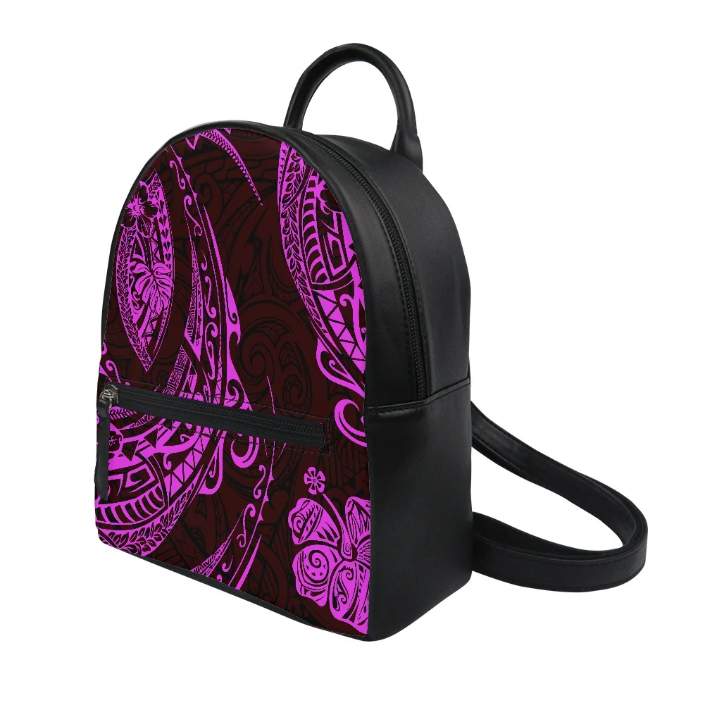 Hycool Small Bag For Women Polynesian Tribal Print Pink Cute Mini Backpack Zipper Luxury Shoulder Bags For Women Free Shipping