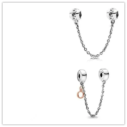 925 Sterling Silver Bead Disey Parks Castle Safety Chain Charm Fit Women pan Bracelet & Necklace Diy Jewelry