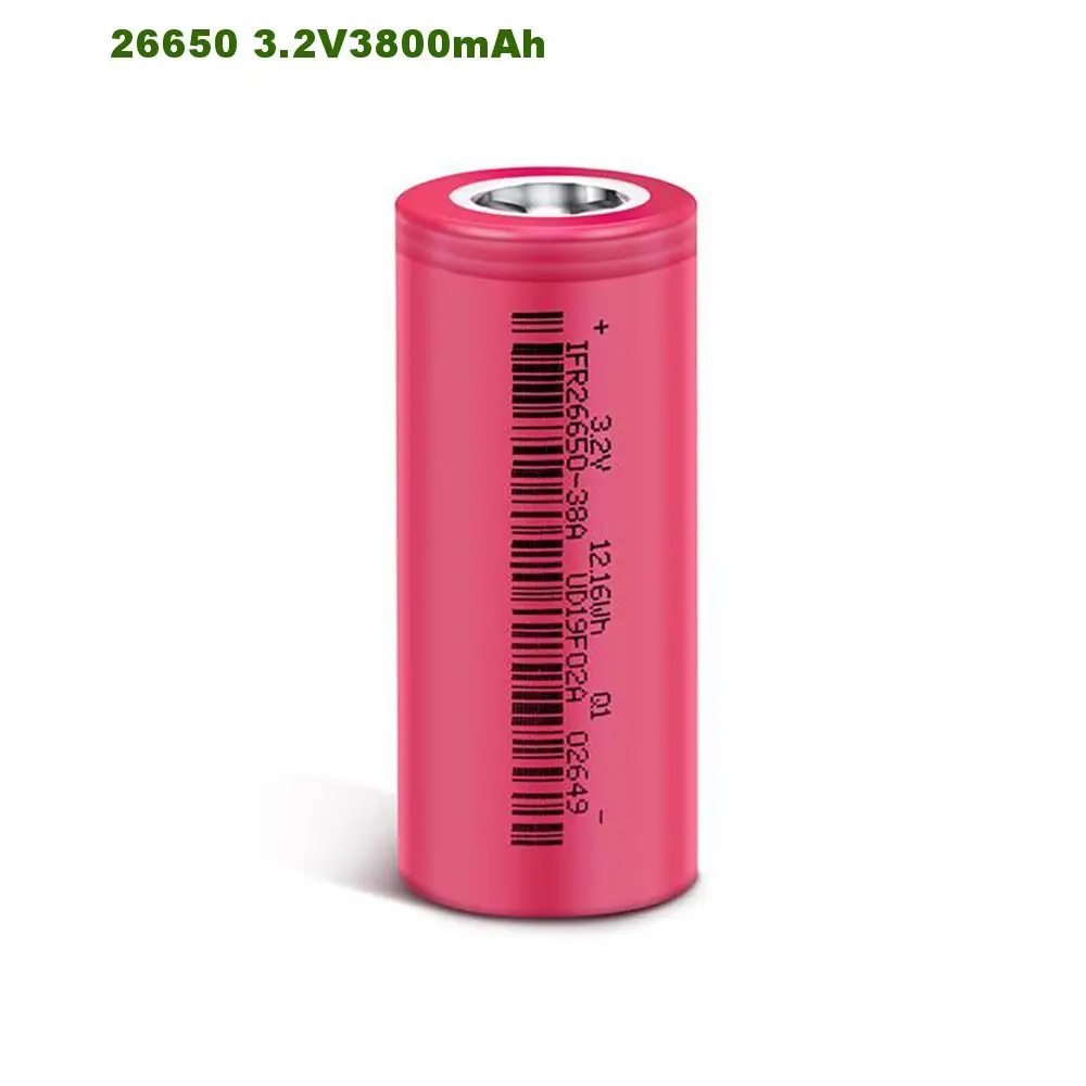 26650 Lifepo4 Cylindrical 3800mAh High Energy Density Rechargeable Battery for EV Solar Energy Storage System Trolly Golf Cart