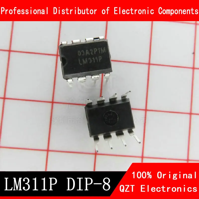 مقارنة تفاضلية مع ستروبس ، دوائر الكترونية أصلية وجديدة ، 10 قطعة ، LM311P DIP8 LM311 DIP 311P DIP-8