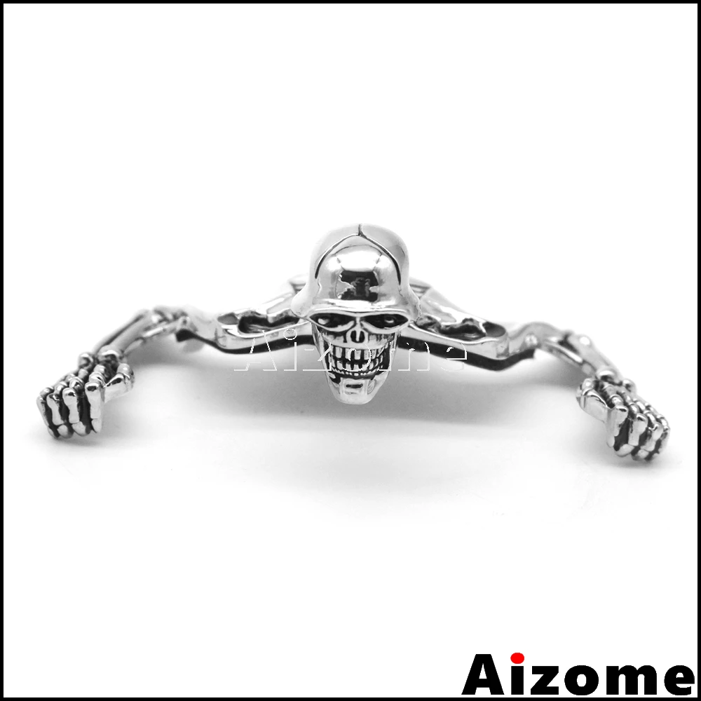 Motorcycle Headlamp Helmet Skull Decorative Helmet Figure For Harley Custom Headlight Visor Steel Skeleton Ornament Sticker