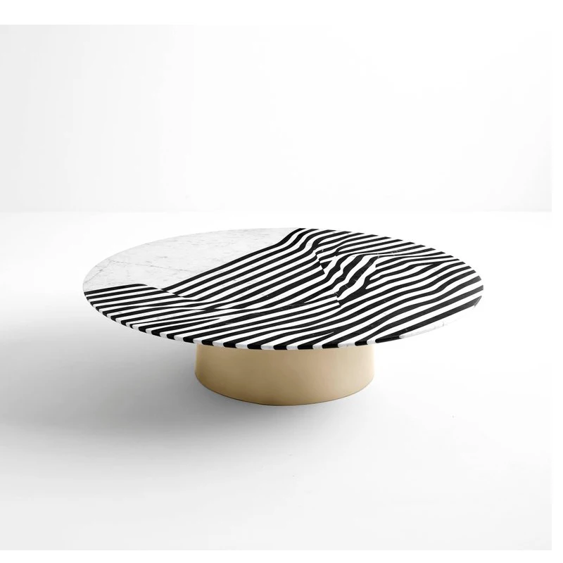 

Customized Nordic luxury round splicing tea table designer model room tea table modern simple zebra living room tea table