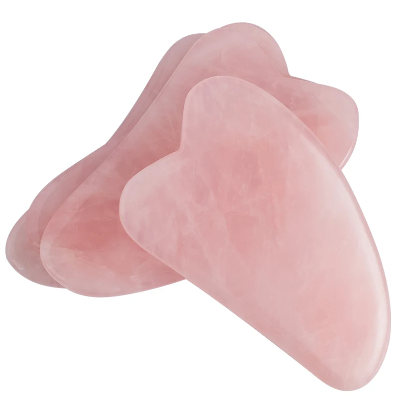 

Natural Rose Quartz Guasha Body Massager Facial Back Scraper China Traditional SPA Therapy Health Care Jade Stone Scraping Tool