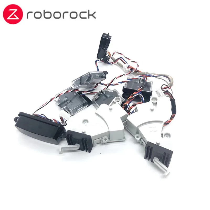 جهاز آلي لتنظيف الأتربة الأصلية من Roborock S50 S51 S53 S55 مستشعر الجرف قطع غيار تجميع مكون التأثير الأمامي