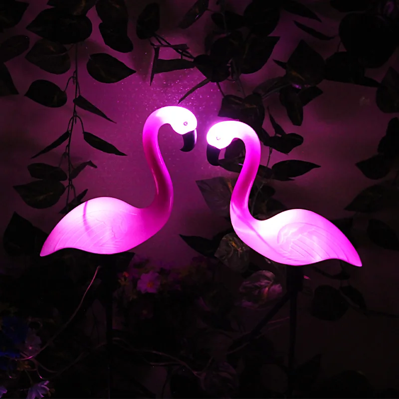 Flamingo Solar Light Outdoor Led Lawn Lamp Fence Courtyard Tent Garden Lights Waterproof Outside Landscape Lighting Decoration