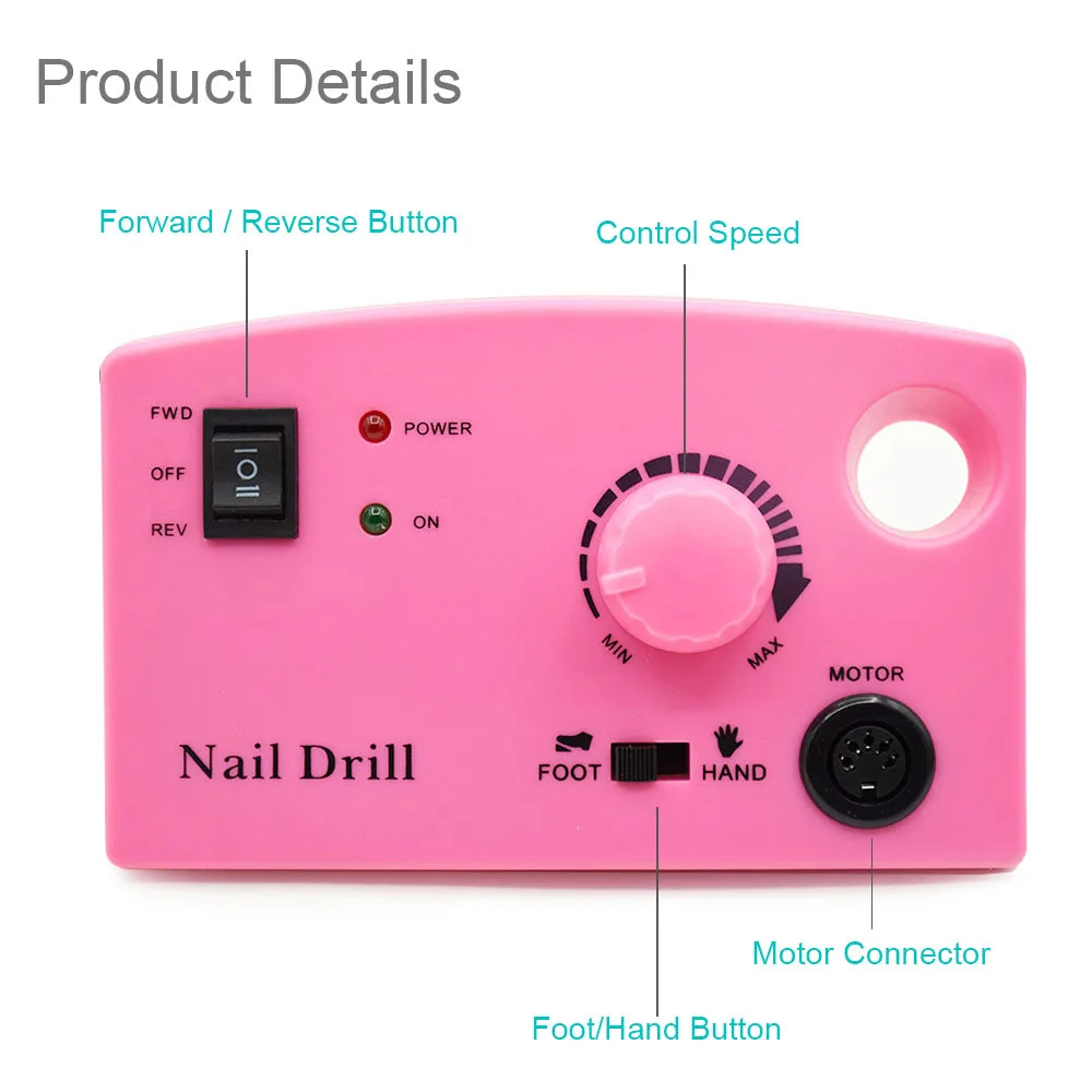 3 Kleur Nail Boor Machine 35000Rpm Voor Elektrische Manicure Boor Machine & Accessoire Met Frees Elektrische Nagelvijl
