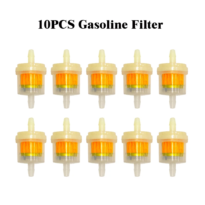 Universal Motocicleta Filtro De Combustível Motor Inline Carb, Filtro De Gasolina Para Cicomotor Scooter Dirt Bike ATV, 10Pcs