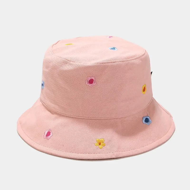 2020 four seasons Cotton flower embroidery Bucket Hat Fisherman Hat outdoor travel Cap for Men and Women