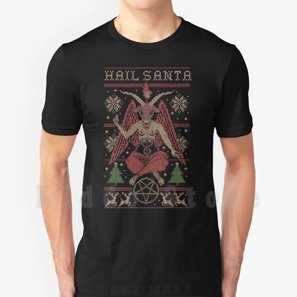 Hail Santa T Shirt Print For Men Cotton New Cool Tee Christmas Santa Snow Christmas Tree Xmas Winter Holiday Holidays New Years