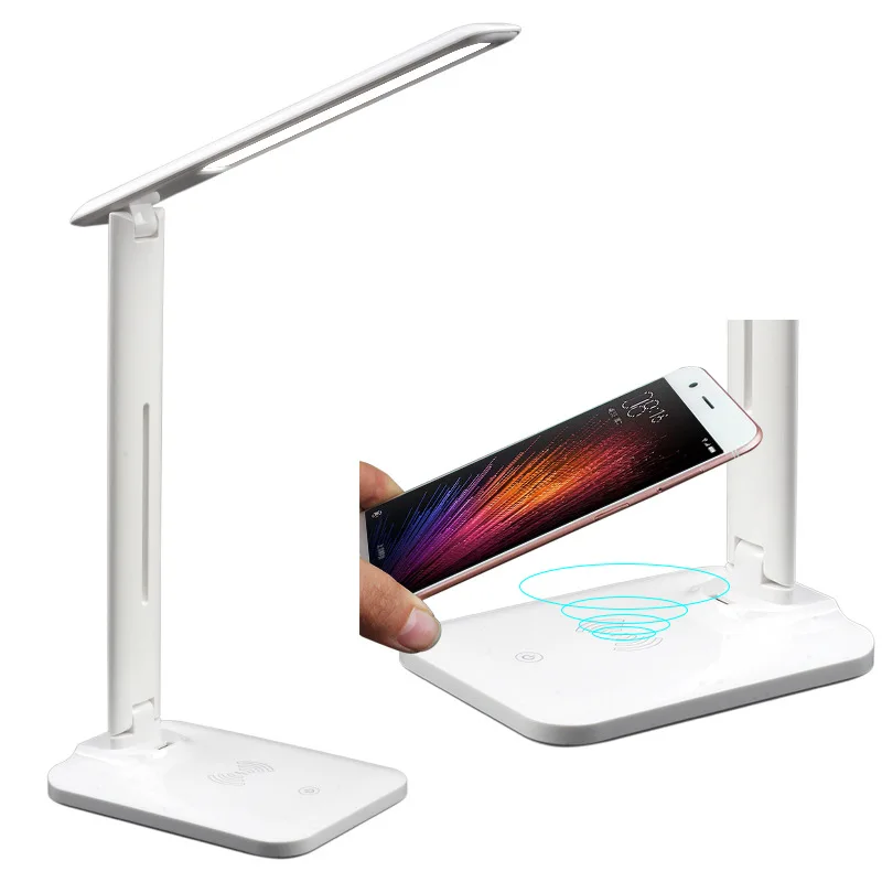 Wireless Charging LED Desk Lamp Eye Protect Reading Business Light Table Lamp With Phone Wireless Charger Touch Lamp