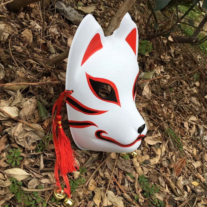 Hand Painted Updated Anbu Mask, Japanese Kitsune Fox Mask Full Face Thick PVC for Cosplay Costume