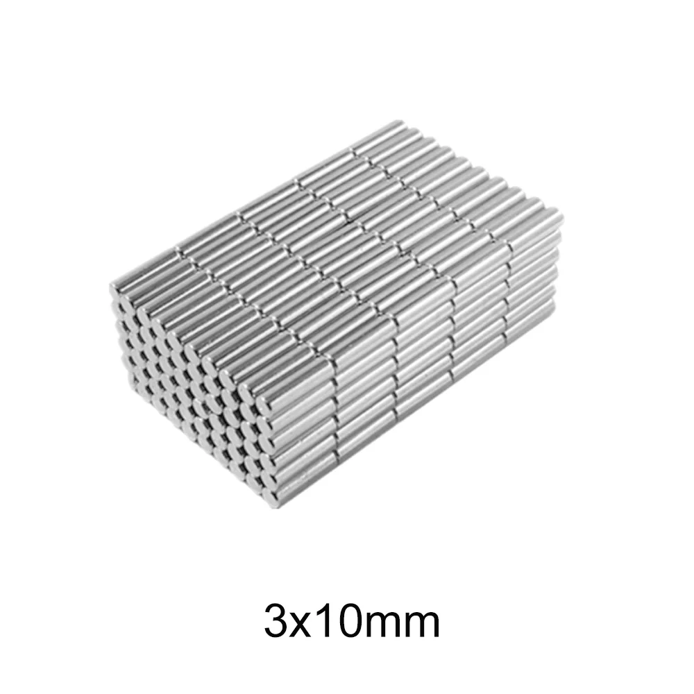 50~500pcs 3x10 mm N35 Super Strong Cylinder Rare Earth Magnet 3mm*10mm Round Neodymium Magnets 3x10mm Mini Small Magnet 3*10 mm