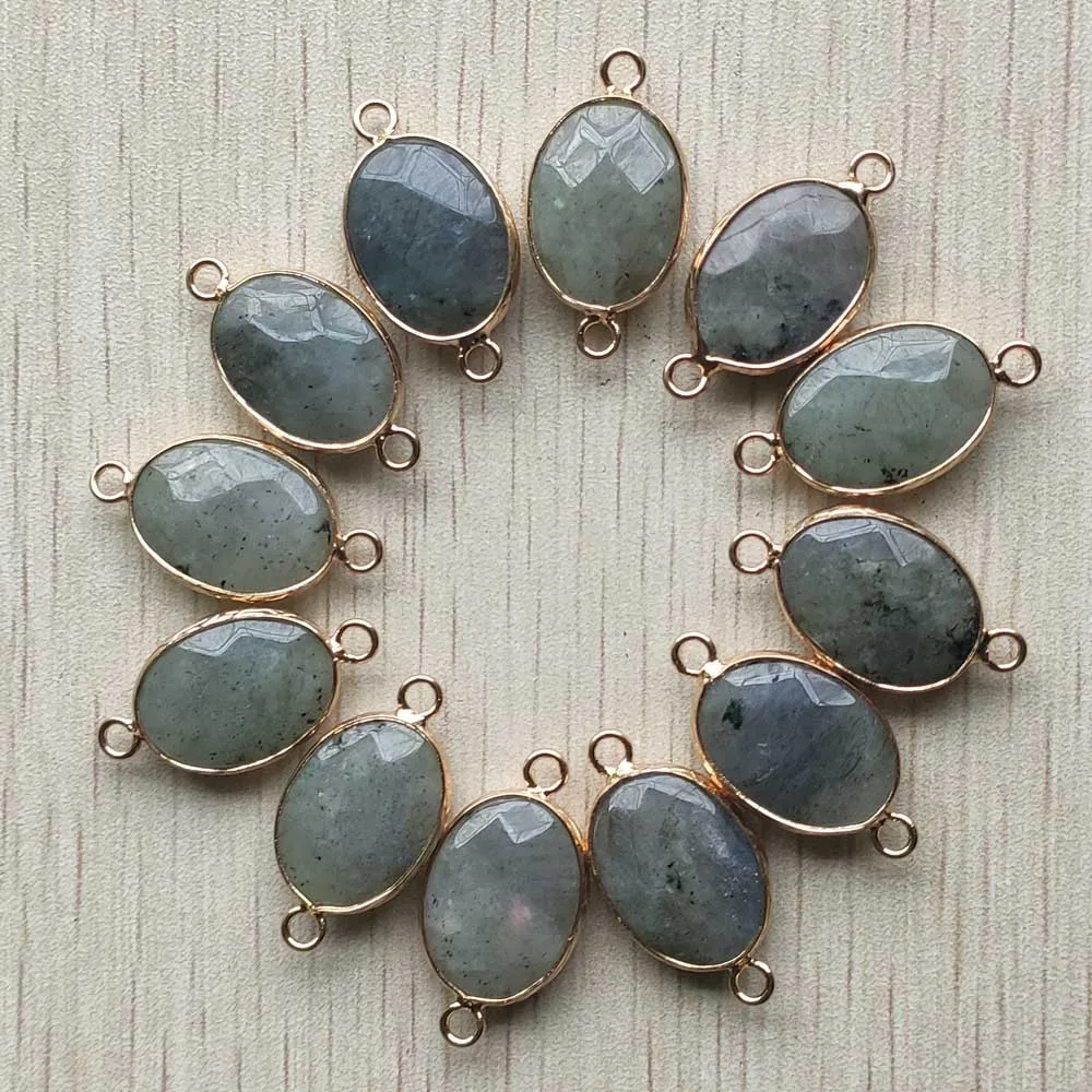 

New fashion natural labradorite pendants Connector 13x18mm for Bracelets necklaces Jewelry Making 12pcs/lot wholesale free