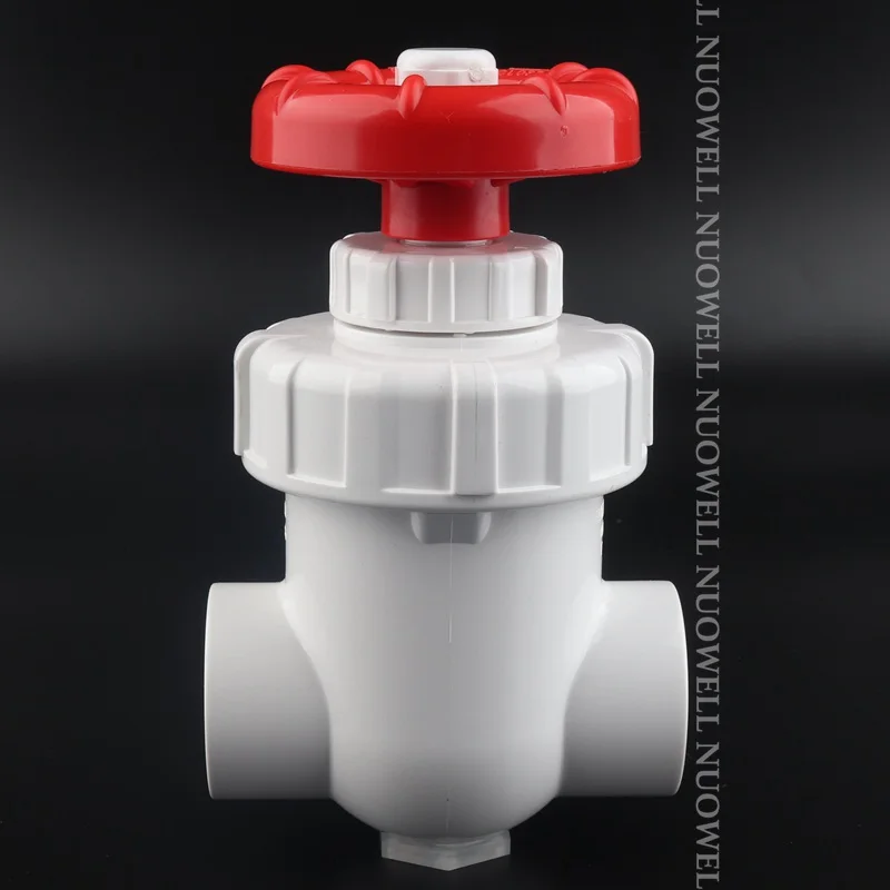 1pc 20~63mm Hi-Quality Aquarium Irrigation Precise Flow Control UPVC Gate Valve Steepless Handwheel Switch Plastic Sluice Valve