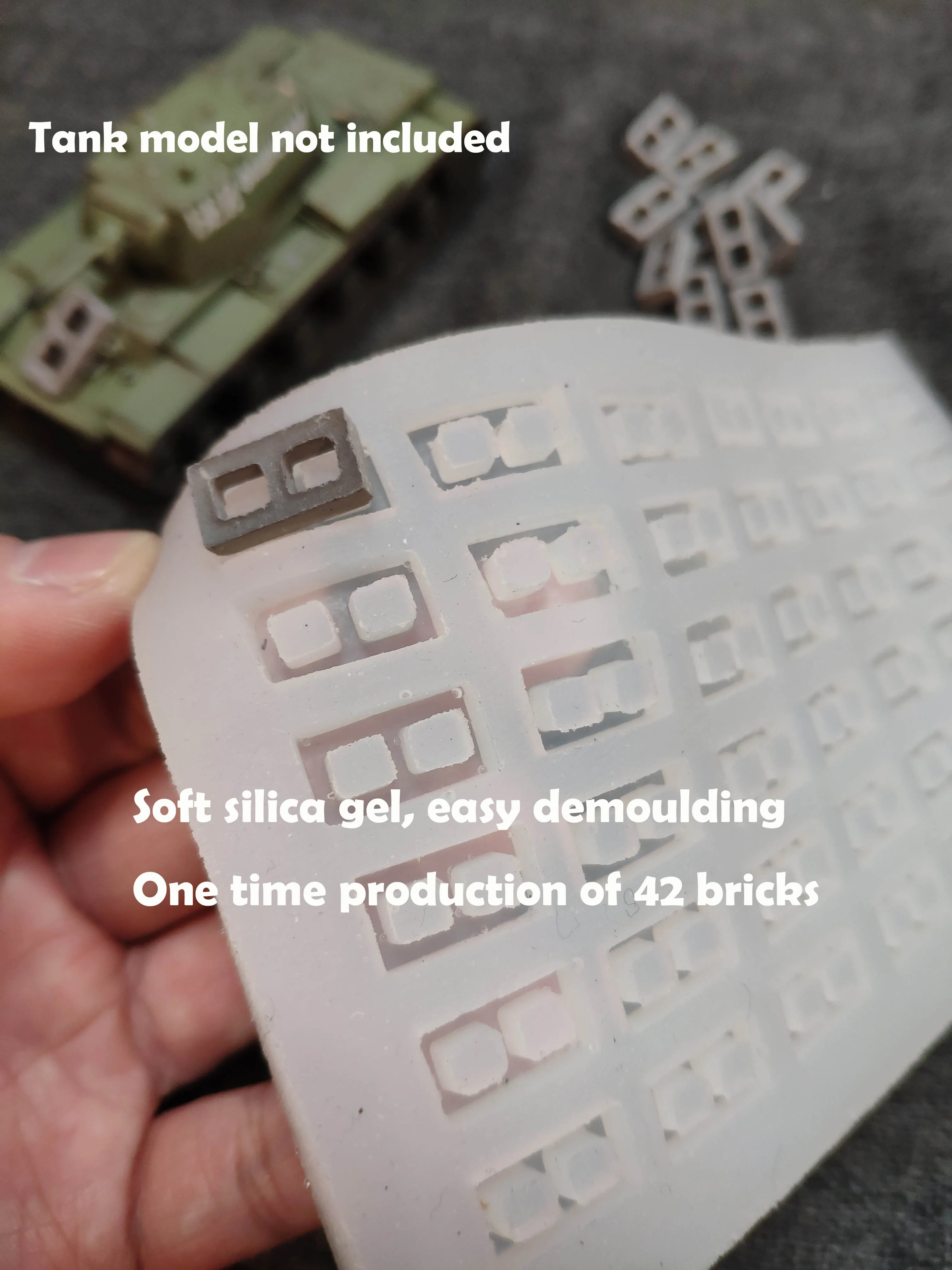 Miniature model  1:35-1:43  Silica gel mold for hollow brick  42 grid  Sand table building model materials