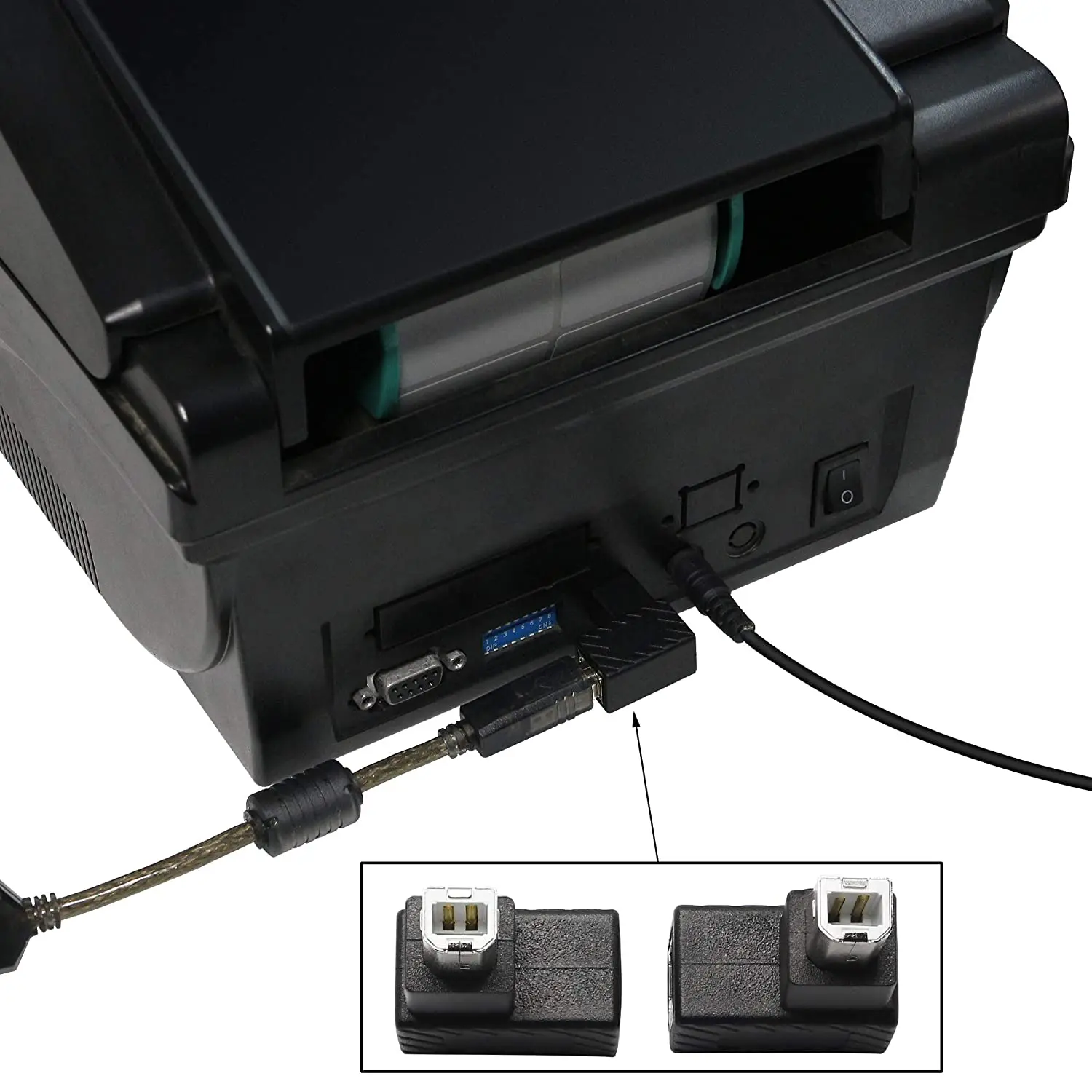 Adaptador USB 2,0 B macho a hembra tipo B para impresora, escáner, HDD móvil y más, ángulo izquierdo y derecho, 90 grados, 2 paquetes