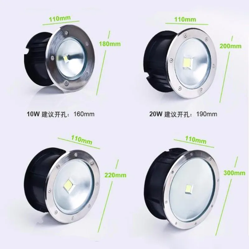 12 teile/los COB LED Unterirdischen Lampen 10W AC85-265V Begraben Inground Lampe LED Licht IP67 Lamparas De Pie Warm Weiß/weiß