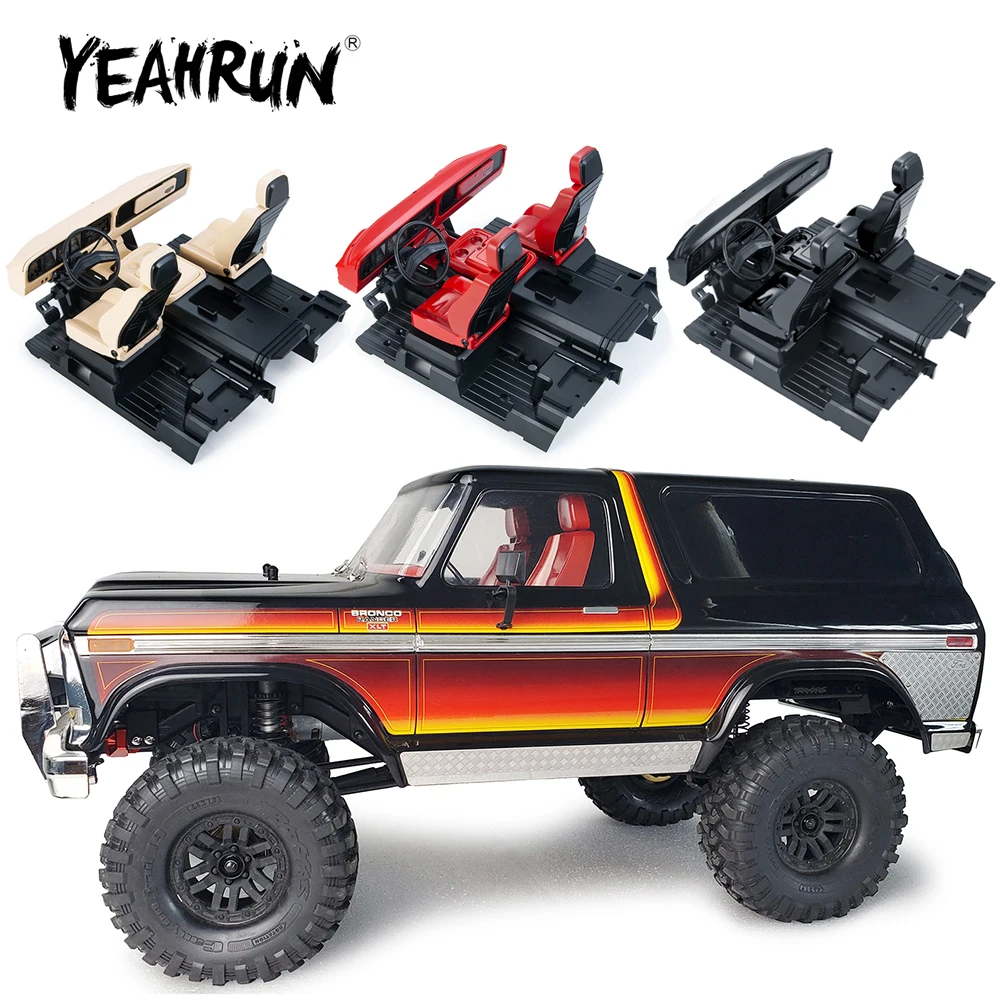 

YEAHRUN Plastic Full Interior Body Shell Cab Seat Kit for TRX-4 TRX4 Bronco 1/10 RC Crawler Car Upgrade Parts