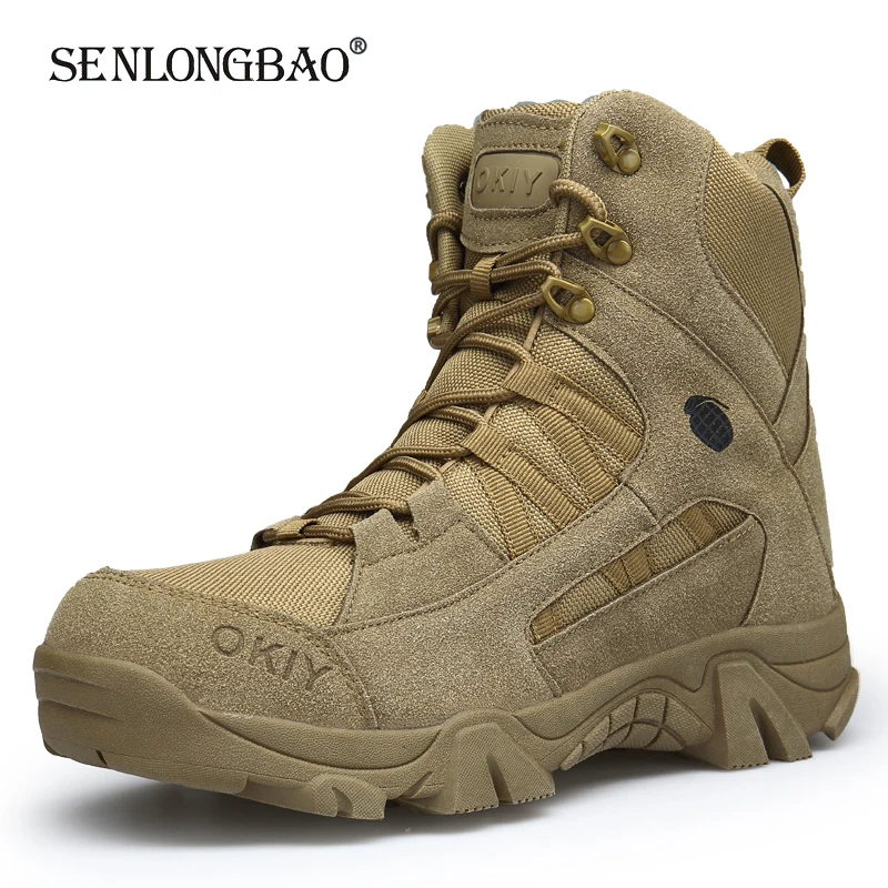 New Autumn Winter Men\'s Boots Outdoor Non-slip Male Hiking Boots Breathable Men Work Ankle Boots Men Motorcycle Boots Size 39-46