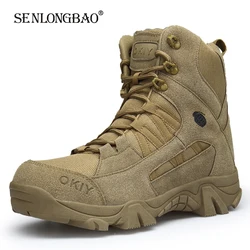 New Autumn Winter Men's Boots Outdoor Non-slip Male Hiking Boots Breathable Men Work Ankle Boots Men Motorcycle Boots Size 39-46