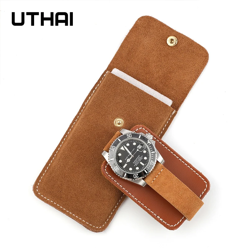 Case for watch  leather watch bag watch storage bag protective cover travel convenient and high-end UTHAI U04