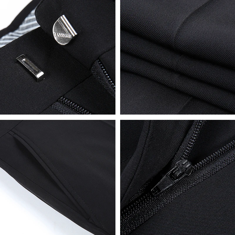 Size 29-56 New Men Silk Black Dress Pants Formal Social Office Trousers Male Summer Business Suit Pant Spring Wedding Suits Mens