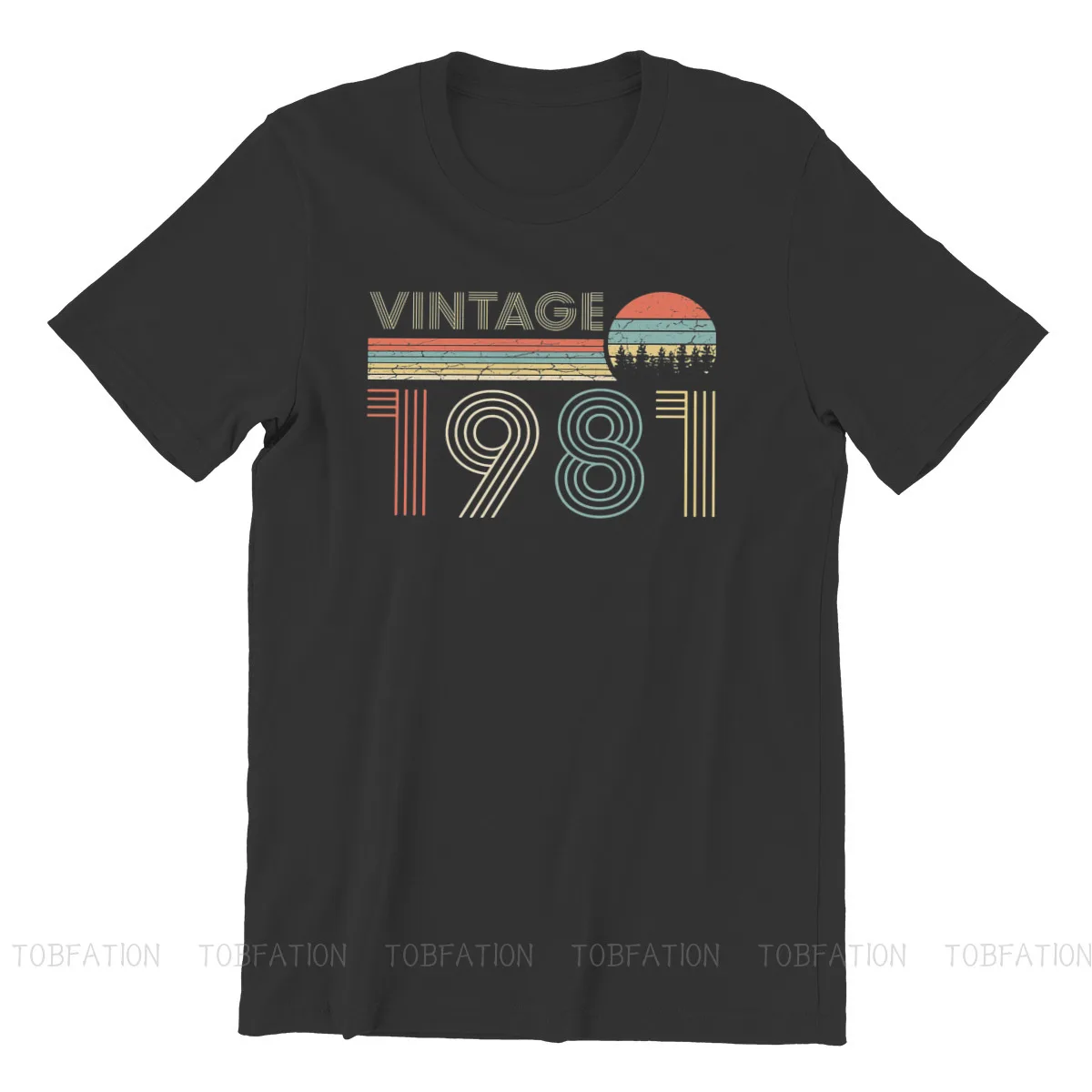 1981 40th Anniversary Men's TShirt Vintage Sun Individuality T Shirt Harajuku Streetwear New Trend