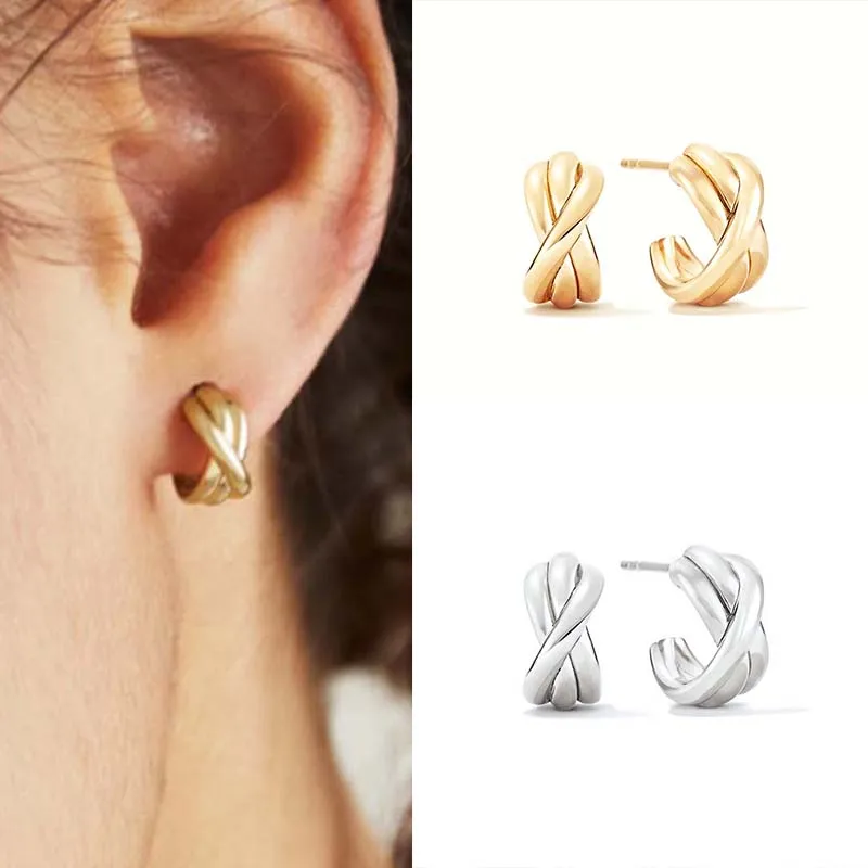 

Minimalism Croissant Zircon Stud Earrings 925 Sterling Silver Ear Needle Popular Fashion Jewelry For Women Birthday Gifts