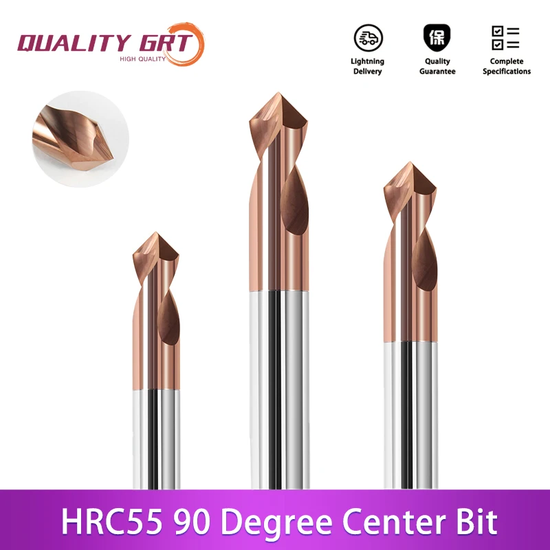 Q.Grt Carbide Point Angle 90 Degree Spot Drill Bit for Machining Hole Drill Chamfering Tools Location Center Bit