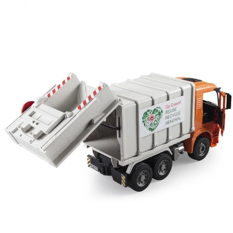 Simulation Garbage Sorting Truck Openable Door Back Cover Reversible Front Lift Bucket Installable Trash Bin Truck Kids Toy Gift