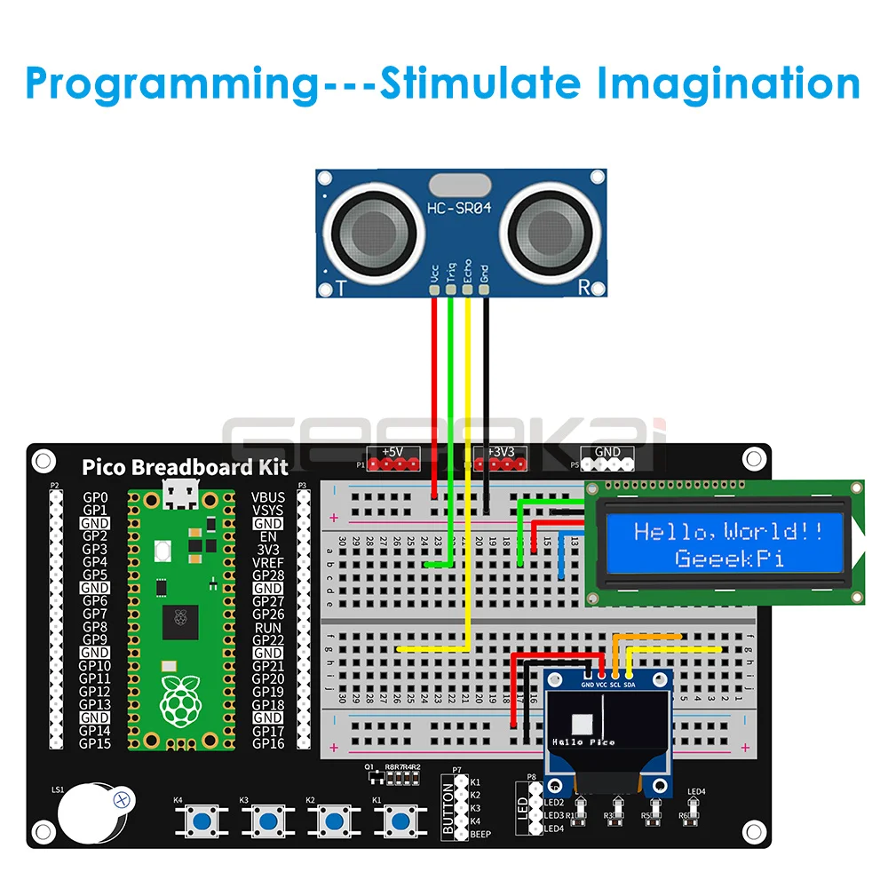 Imagem -05 - Raspberry pi Pico Kit Cabo Usb Interruptor de Inclinação Fio Jumper Display Oled Módulo Relé Display Lcd Servo Passo Placa Motorista do Motor