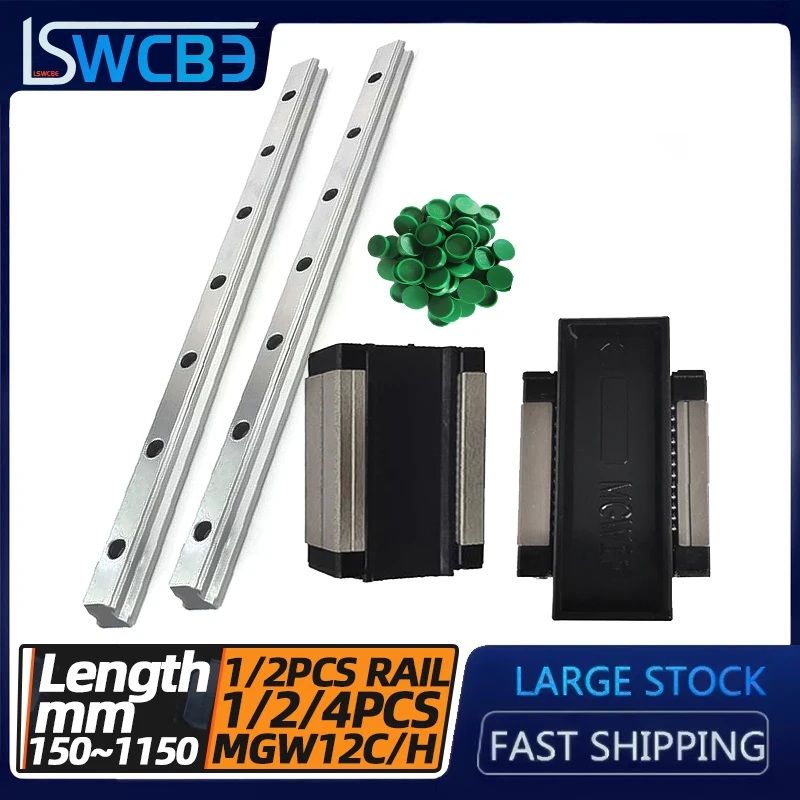 

Miniature Linear Guide Slider, MGW12 Guide Rail, L=150-1150mm, MGW12C/MGW12H Slider, High-precision Small Slide Rail Linear Rail